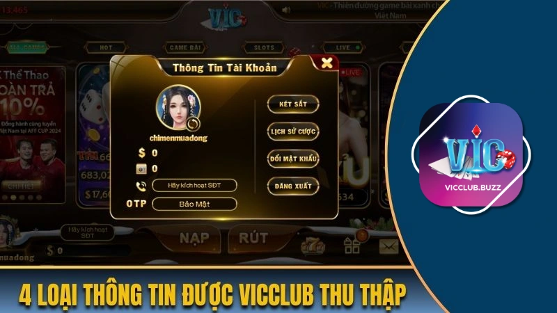4 loại thông tin được Vicclub thu thập